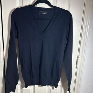 CLUB MONACO V-Neck Sweater Mens Size Medium 100% Merino Wool Black